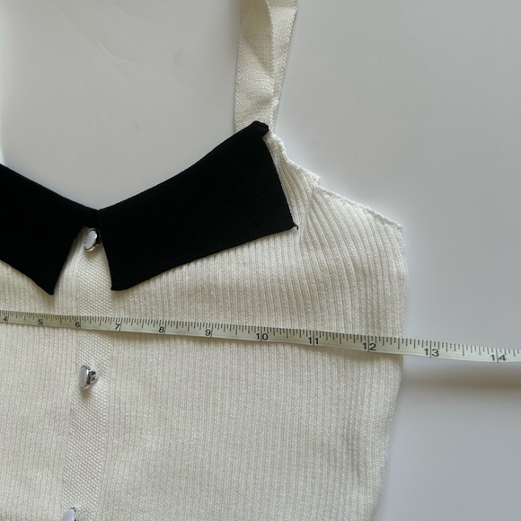 NEW French Style White Ribbed Tank Top - Picture 8 of 9